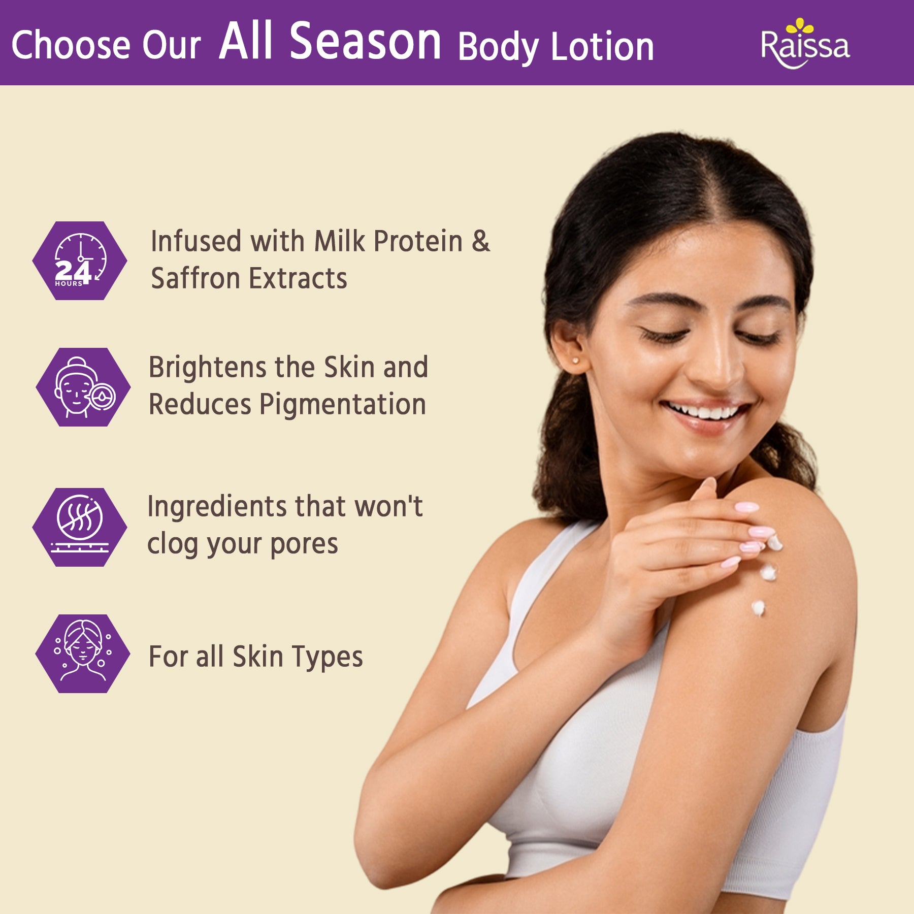 Raissa Body Lotion - Milk & Saffron, 300ml