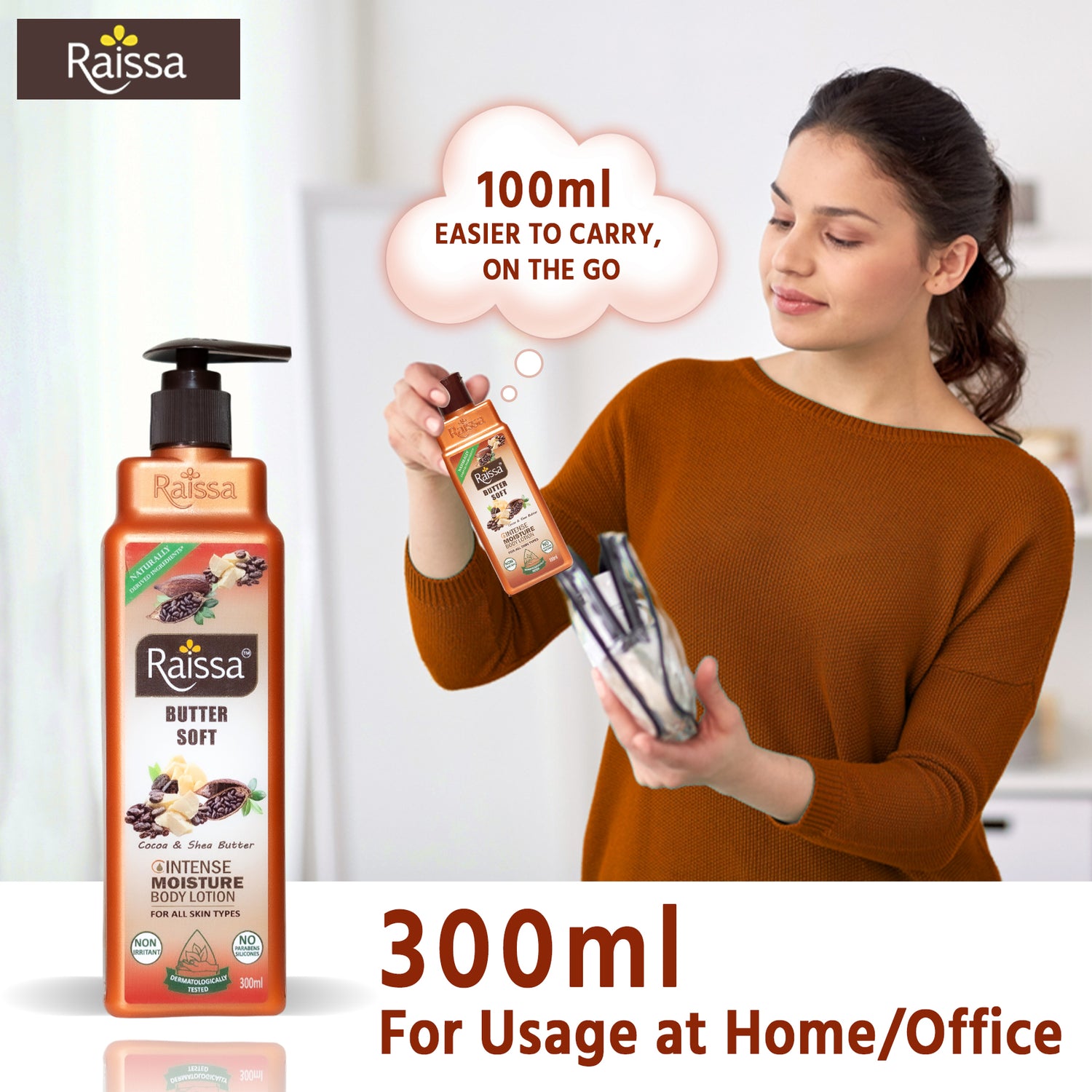 Raissa Butter Soft Body Lotion for Intense Moisture with Cocoa & Shea