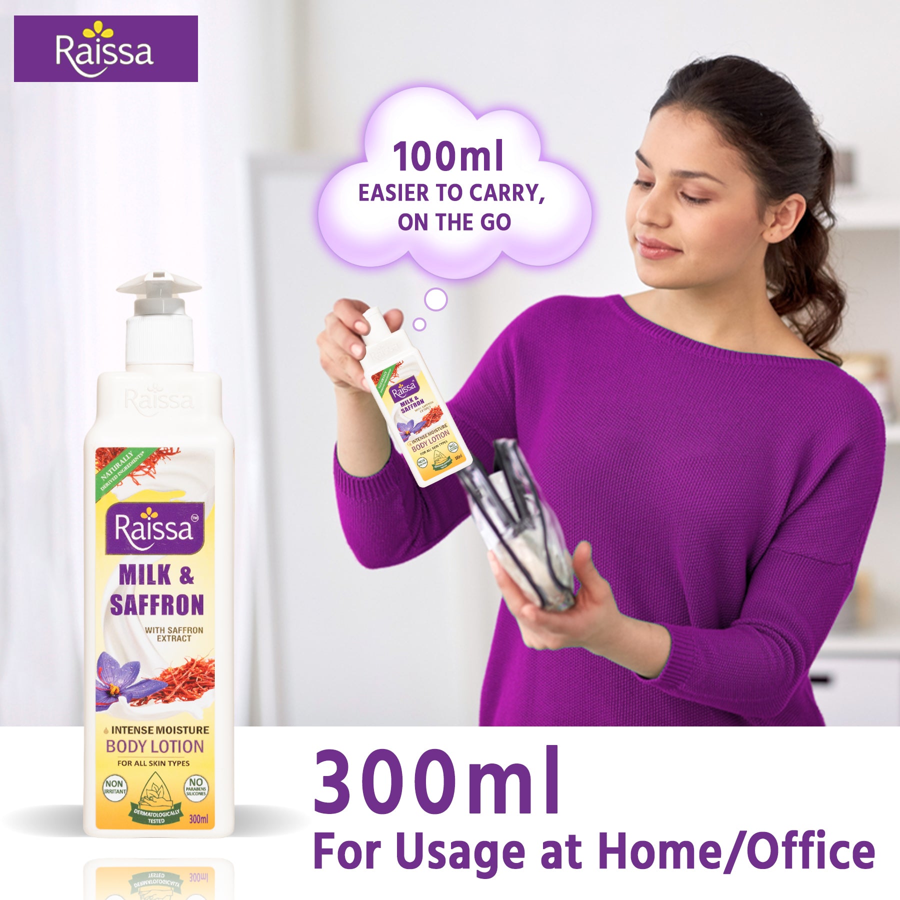 Raissa Body Lotion - Milk & Saffron, 300ml