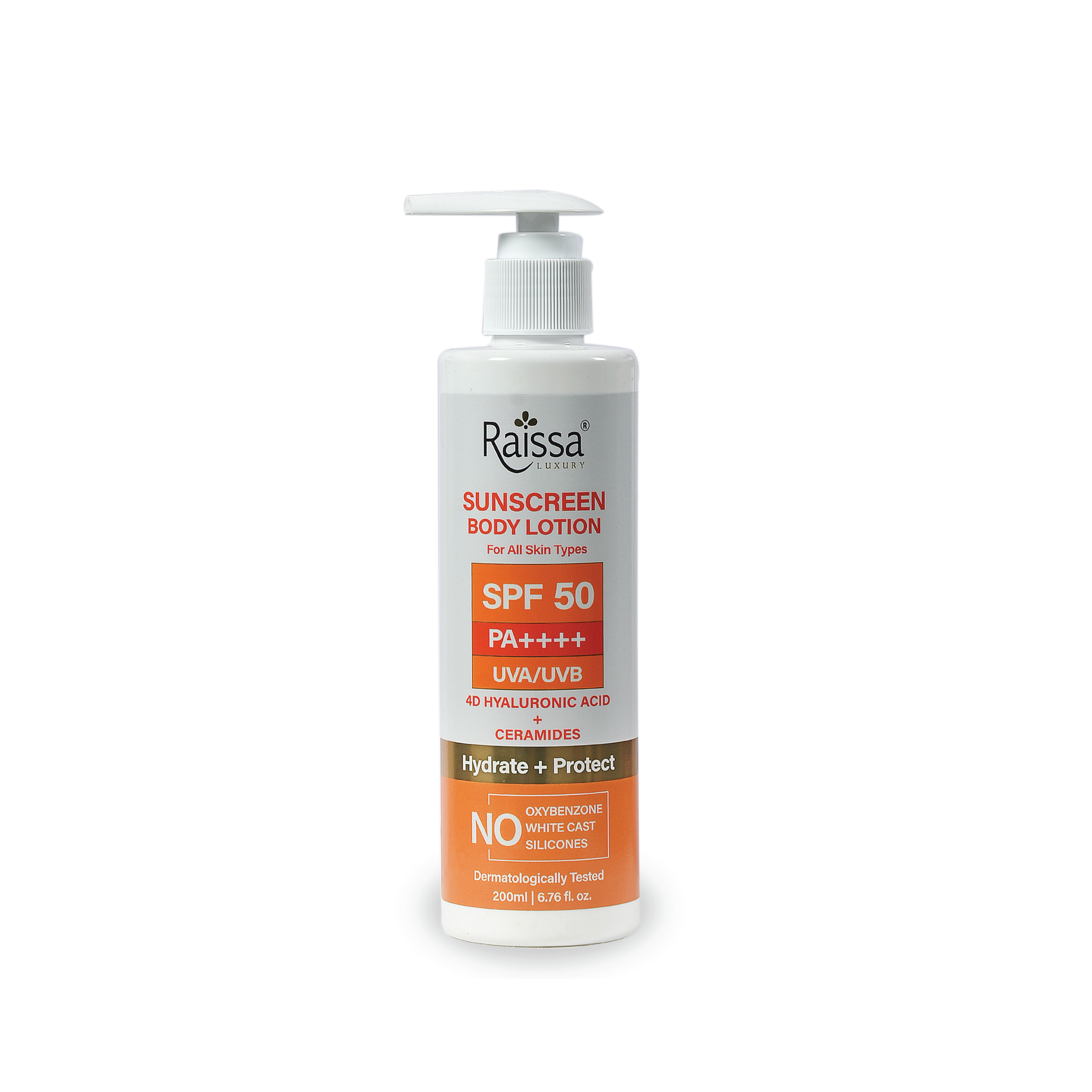 SPF 50 Sunscreen Body lotion, No Whitecast, All-Day Hydration