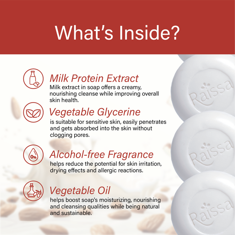 Raissa Moisturising Soap - Milk & Almond, 85g