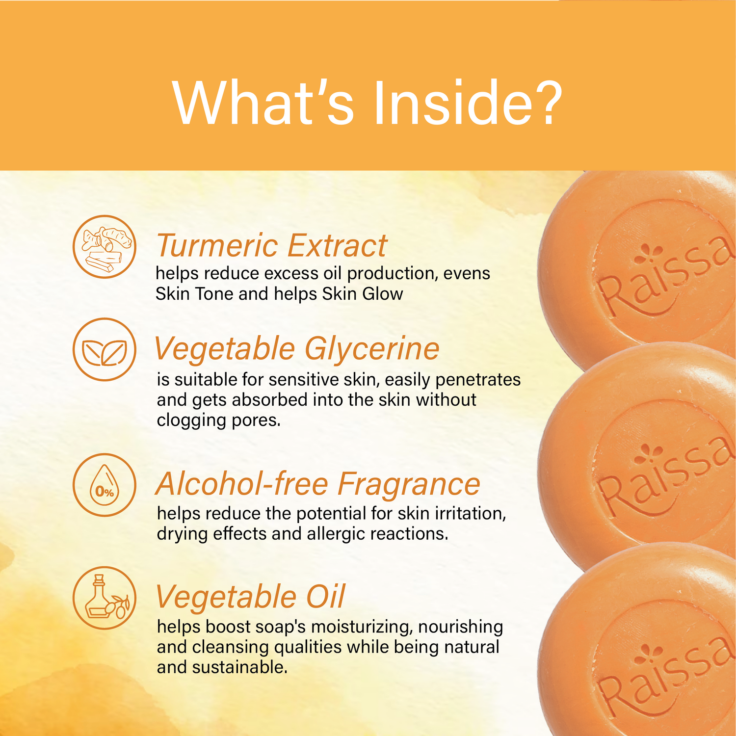 Raissa Glow Soap - Haldi Chandan, 85g