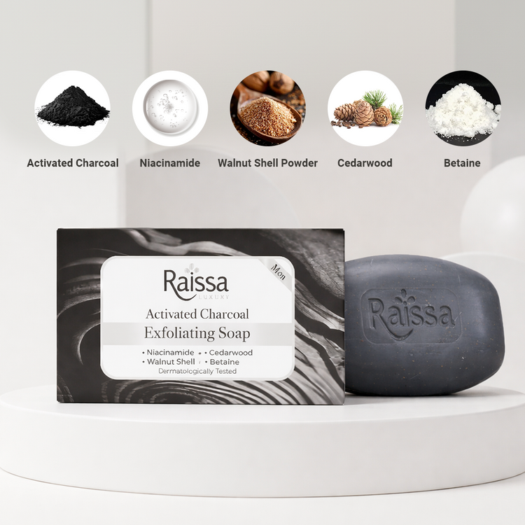 Raissa Mens Exfoliating Charcoal Soap 125g
