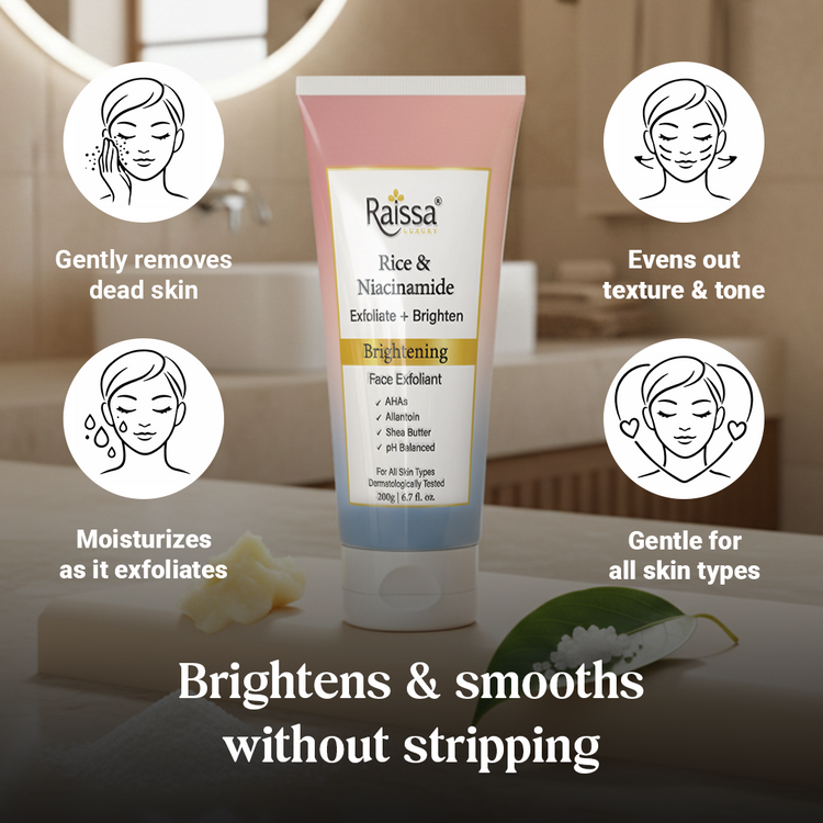 Raissa Brightening Exfoliant with Rice Starch & Niacinamide for Radiant Skin