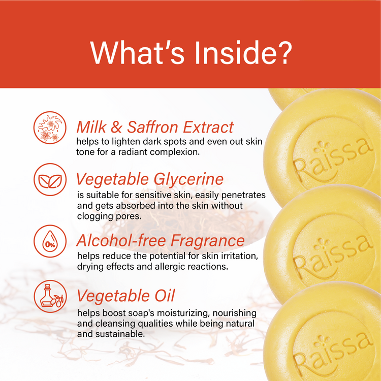 Raissa Premium Soap - Milk & Saffron, 85g