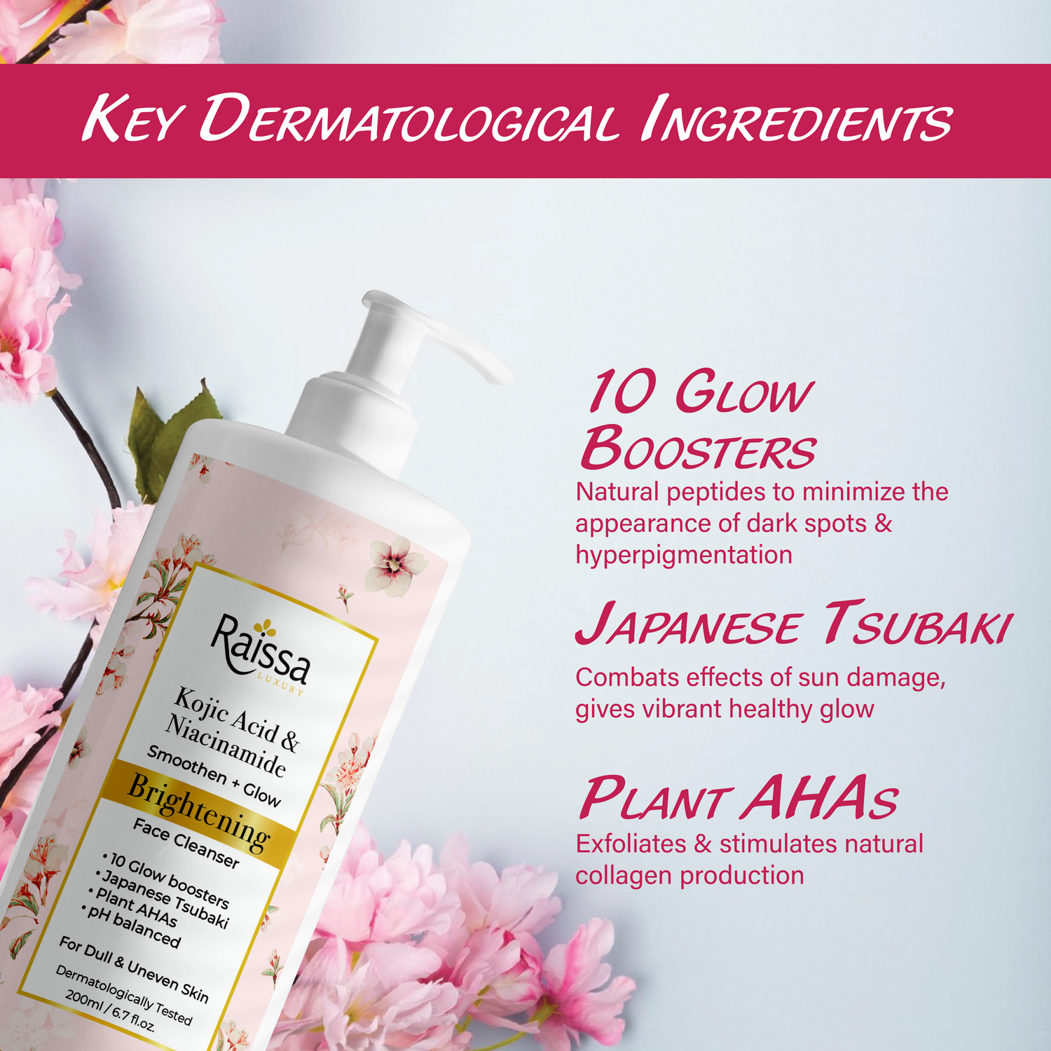 Japanese Tsubaki Brightening Face Cleanser with Kojic Acid & Niacinamide