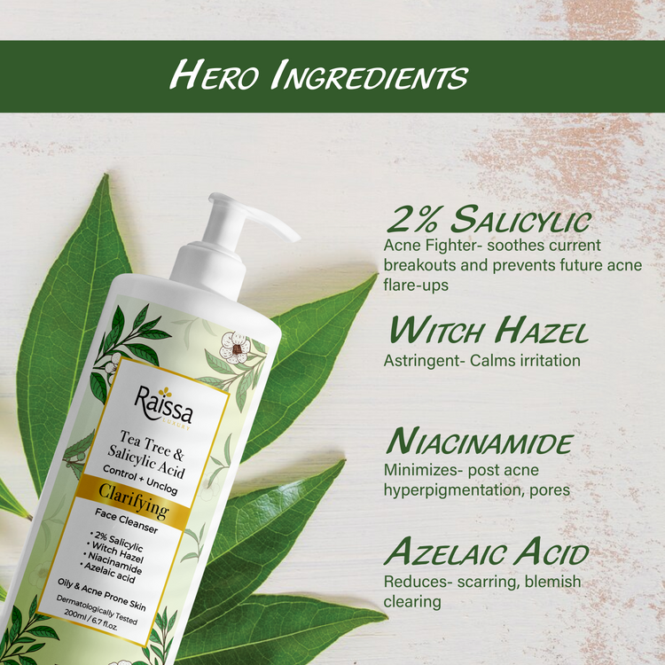 Clarifying Face Cleanser for Clear Skin with Salicylic Acid & Tea Tree