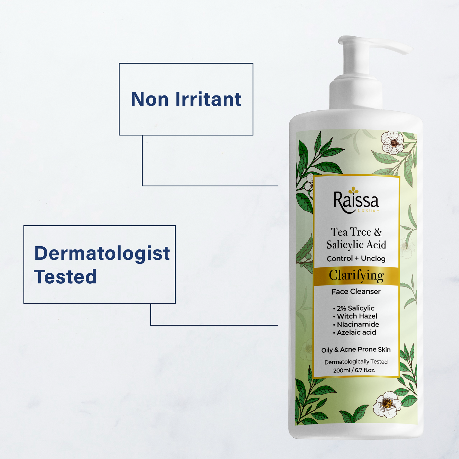 Clarifying Face Cleanser for Clear Skin with Salicylic Acid & Tea Tree