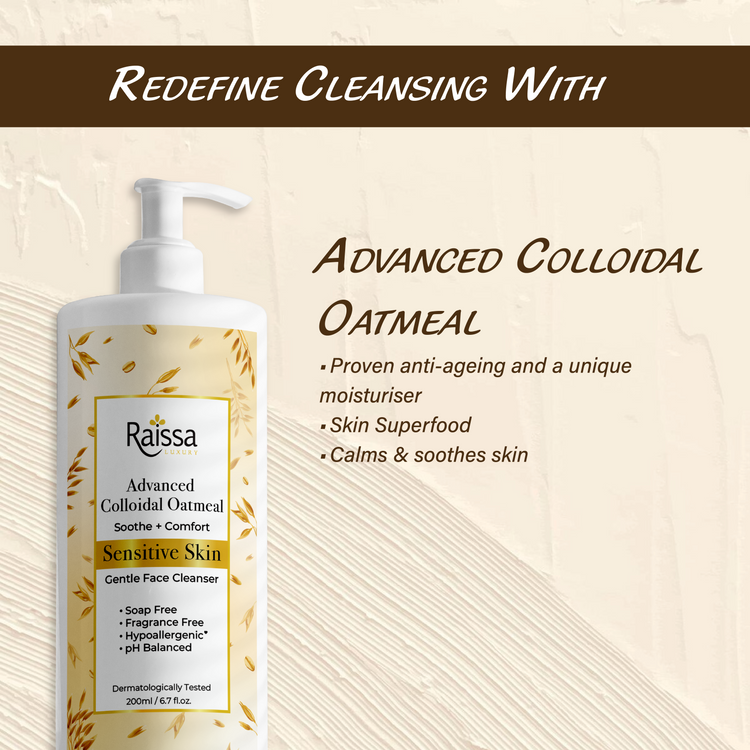Raissa Sensitive Skin Face Cleanser for Gentle Calm with Colloidal Oatmeal & Hypoallergenic Formula