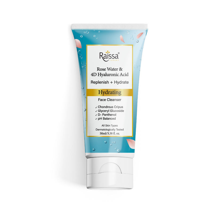 Raissa Hydrating Face Cleanser for Instant Moisture with Rose Water & 4D Hyaluronic Acid