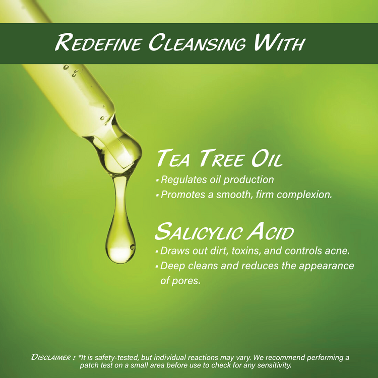 Clarifying Face Cleanser for Clear Skin with Salicylic Acid &amp; Tea Tree
