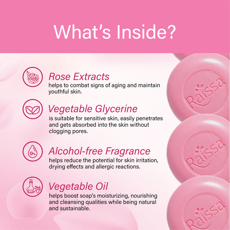 Raissa Cream Soap - Nawabi Gulaab, 125g