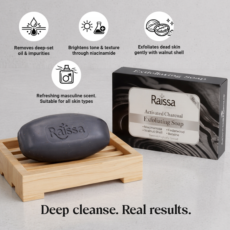 Raissa Mens Exfoliating Charcoal Soap 125g