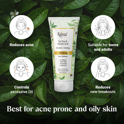 Clarifying Face Cleanser for Clear Skin with Salicylic Acid &amp; Tea Tree