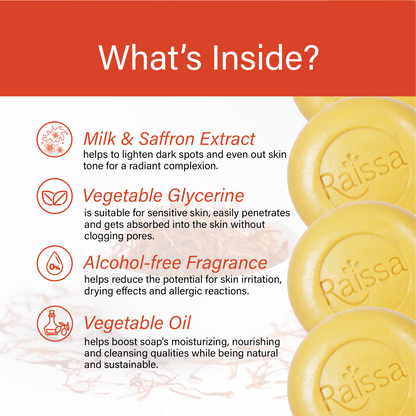 Raissa Premium Soap - Milk &amp; Saffron, 85g