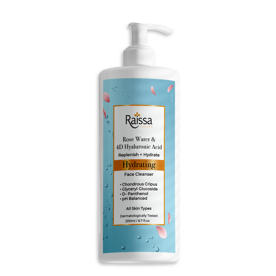 Raissa Hydrating Face Cleanser for Instant Moisture with Rose Water & 4D Hyaluronic Acid