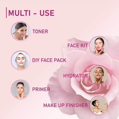 Raissa Rose Water Toner For Face| With 4D Hyaluronic Acid &amp; 100% Pure Rose Extracts| Tightens Pores| Instantly Hydrates| Balances pH| Alcohol-Free| Non-Drying| Soft Spray| All Skin types| 100 ml