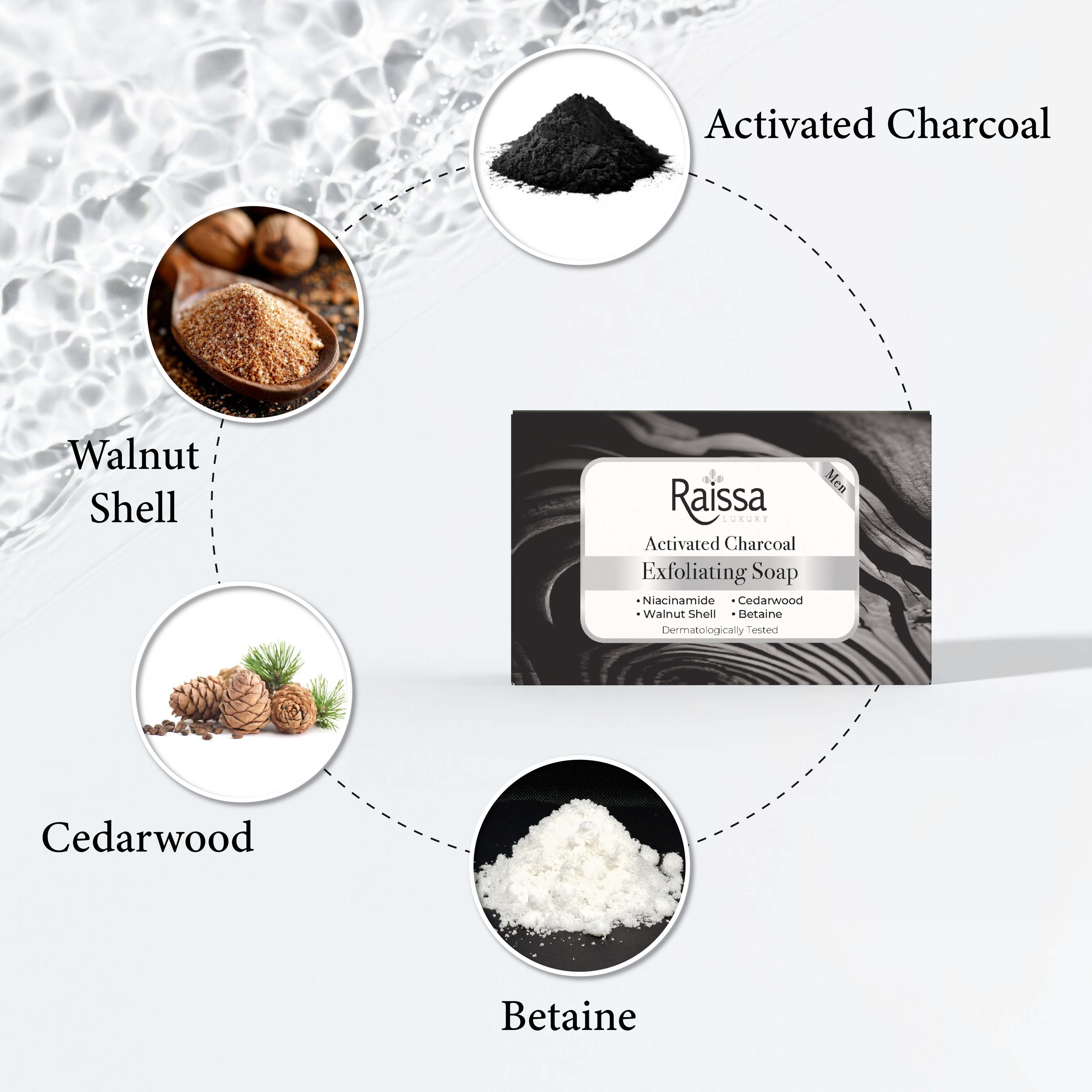 Raissa Mens Exfoliating Charcoal Soap 125g