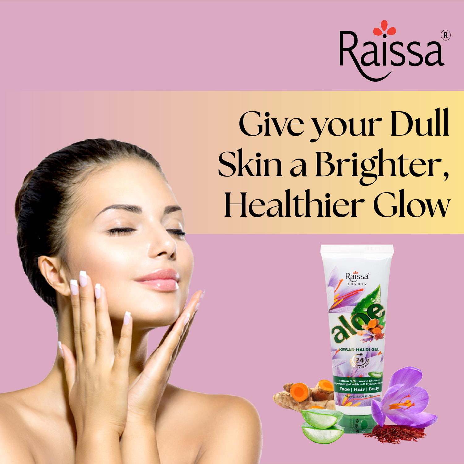 Raissa Luxury Aloe Kesar Haldi Gel, 100g