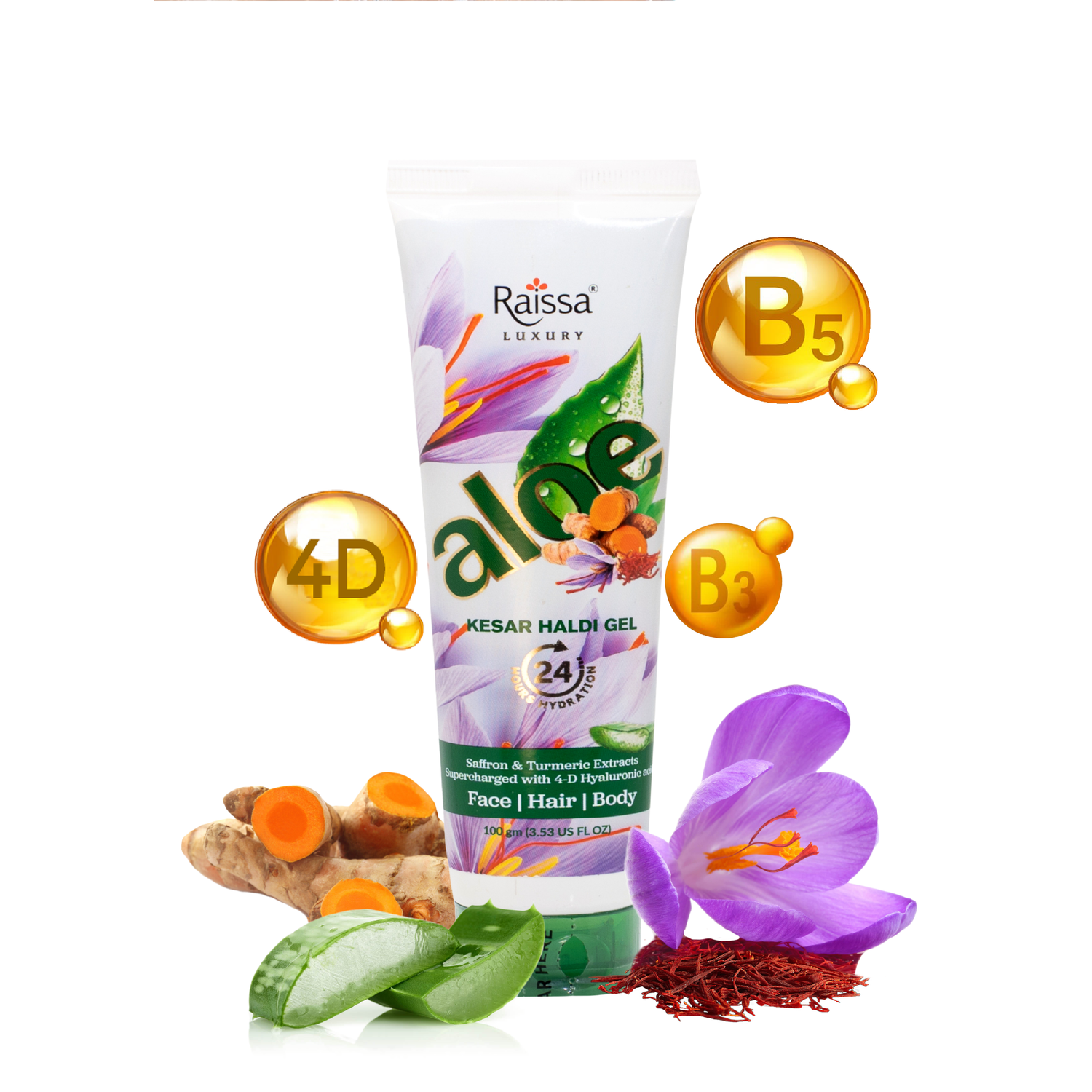 Raissa Luxury Aloe Kesar Haldi Gel, 100g